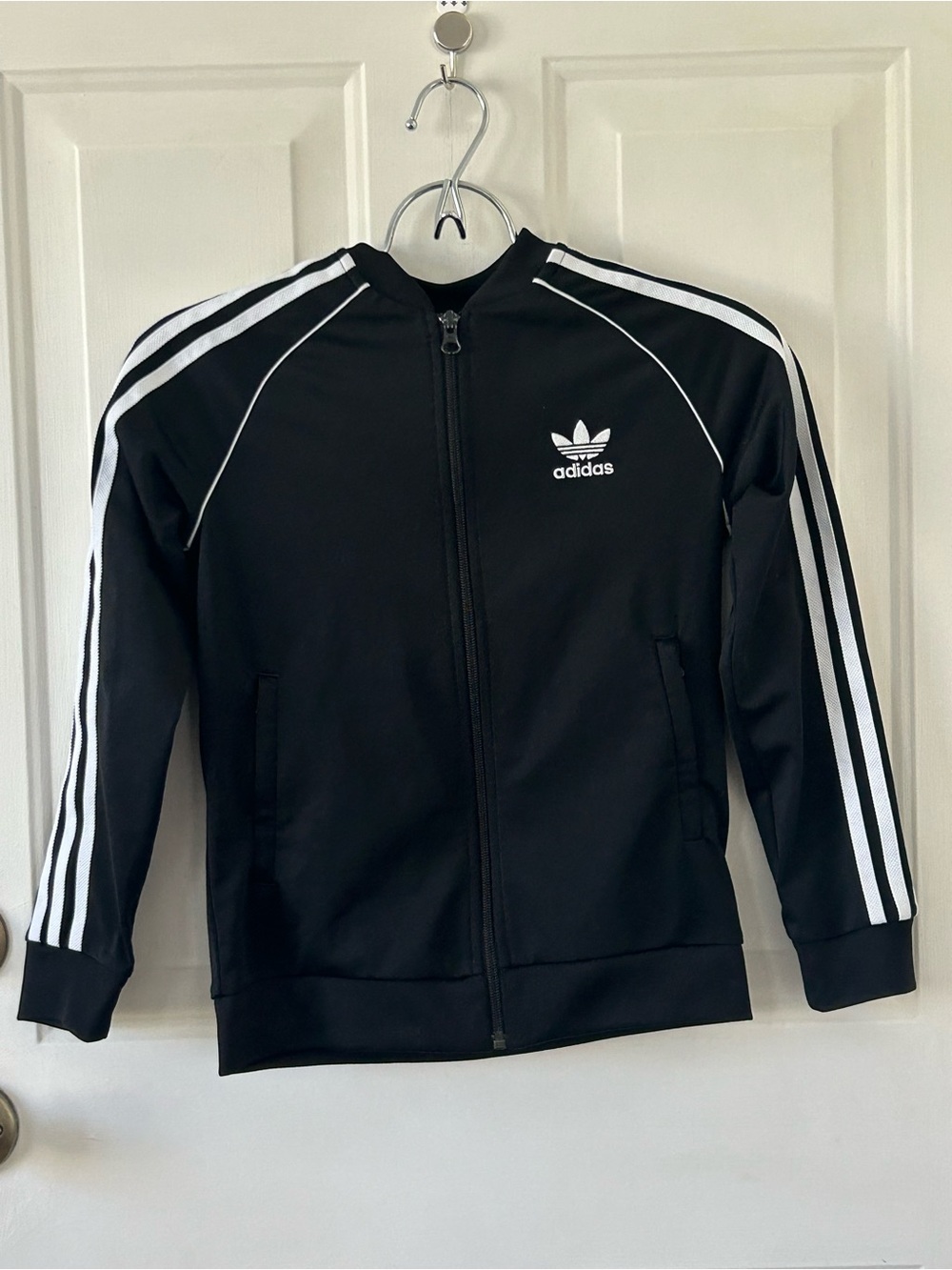Adidas Originals Youth Small Black White 3-Stripes Trefoil Track Jacket